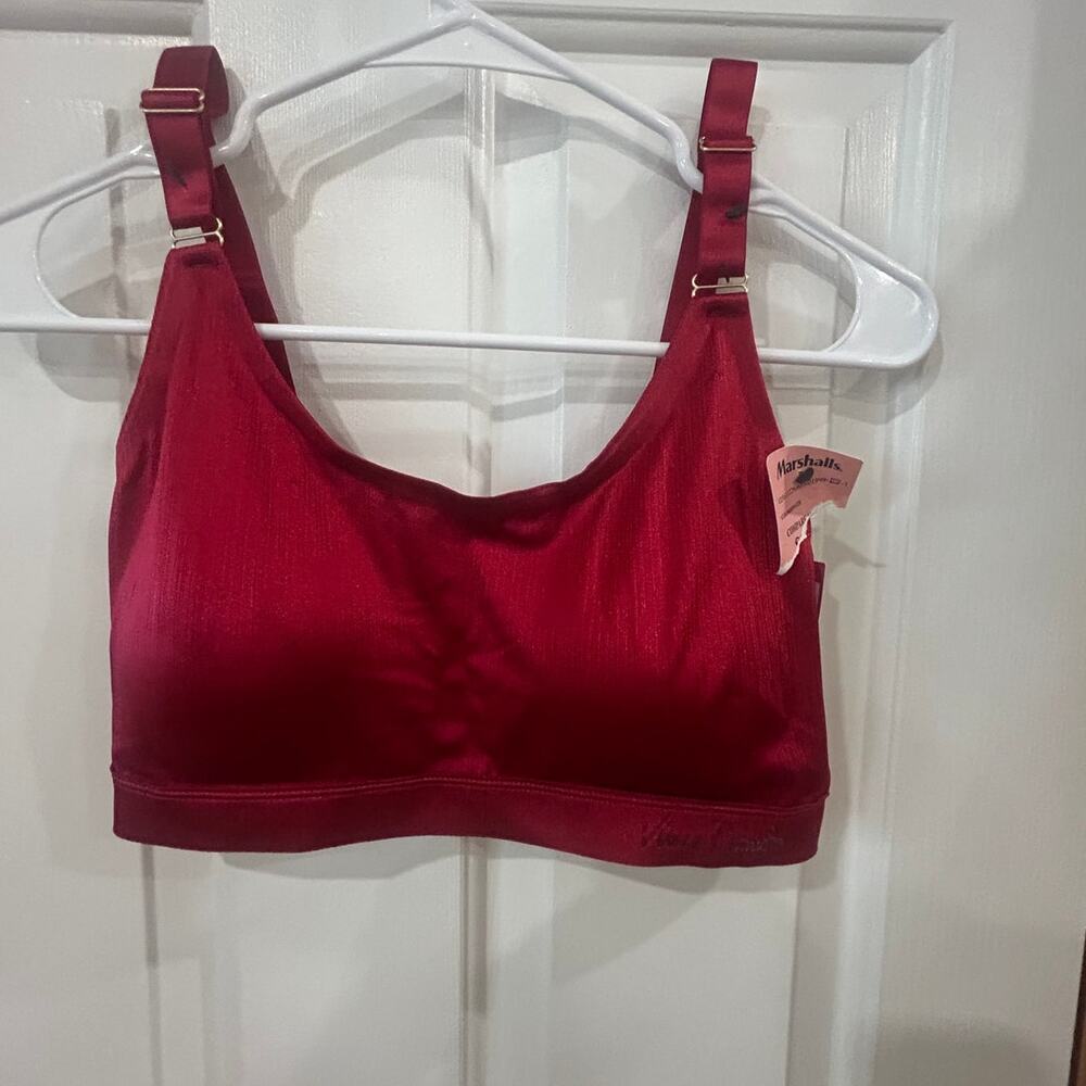 Vince Camuto wireless soft lounge bra rich red seamless L